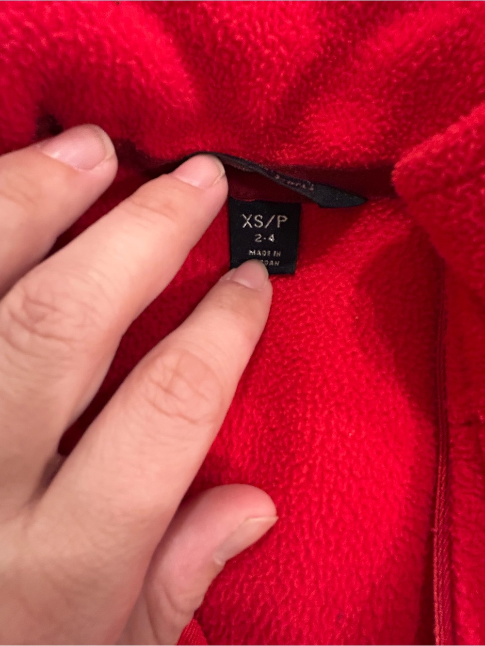 Lands’ End Red Fleece Pullover 1/4 Zip Jacket XS Petite Cozy Lightweight
